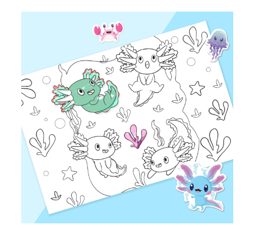 AXOLOTL & FRIENDS LAP DESK SET