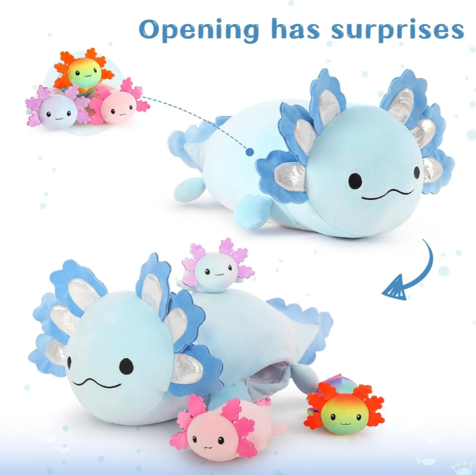 BLUE AXI MUM WITH SURPRISE RAINBOW BABY