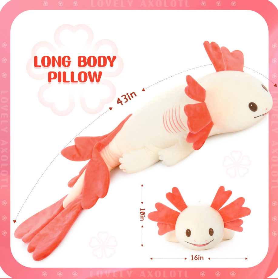 LONG PILLOW AXOLOTL