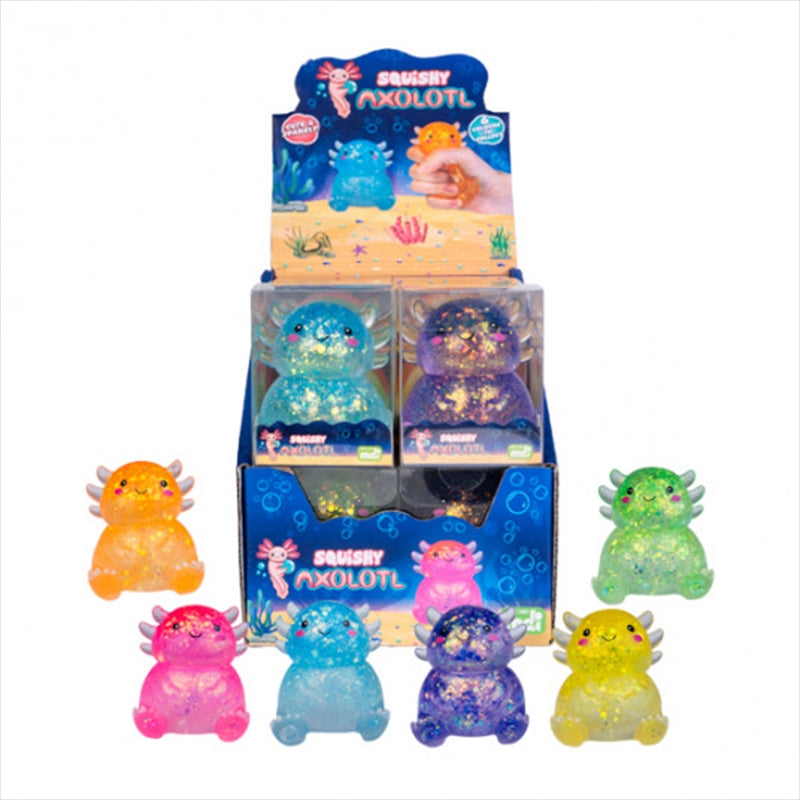 GLITTER SQUISHY SENSORY AXOLOTL